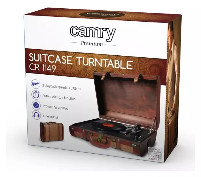 Camry CR 1149 – odkryj vintage styl z nowoczesnym brzmieniem w gramofonie walizkowym