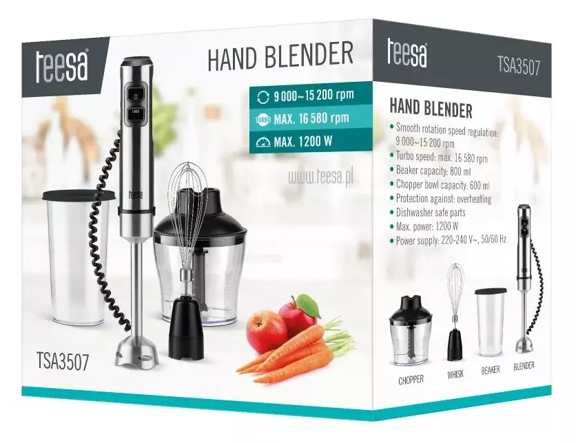 Potężny pomocnik w kuchni - odkryj blender ręczny Teesa TSA3507 3w1