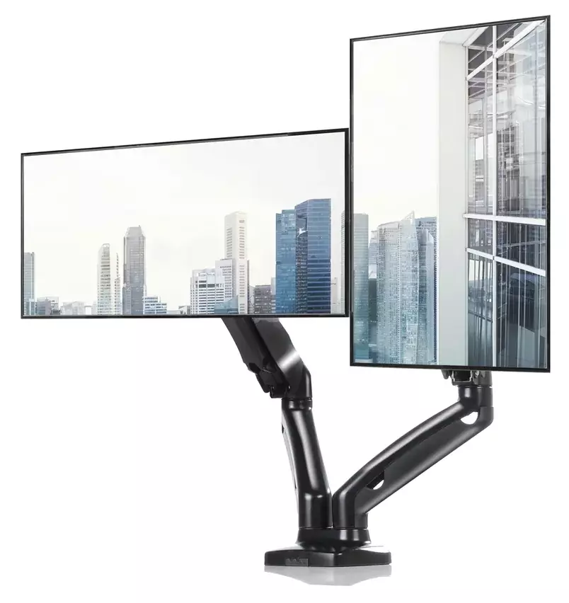 Rewolucja ergonomii pracy: uchwyt biurkowy gazowy L-16GD na 2 monitory – maksimum komfortu i efektywności